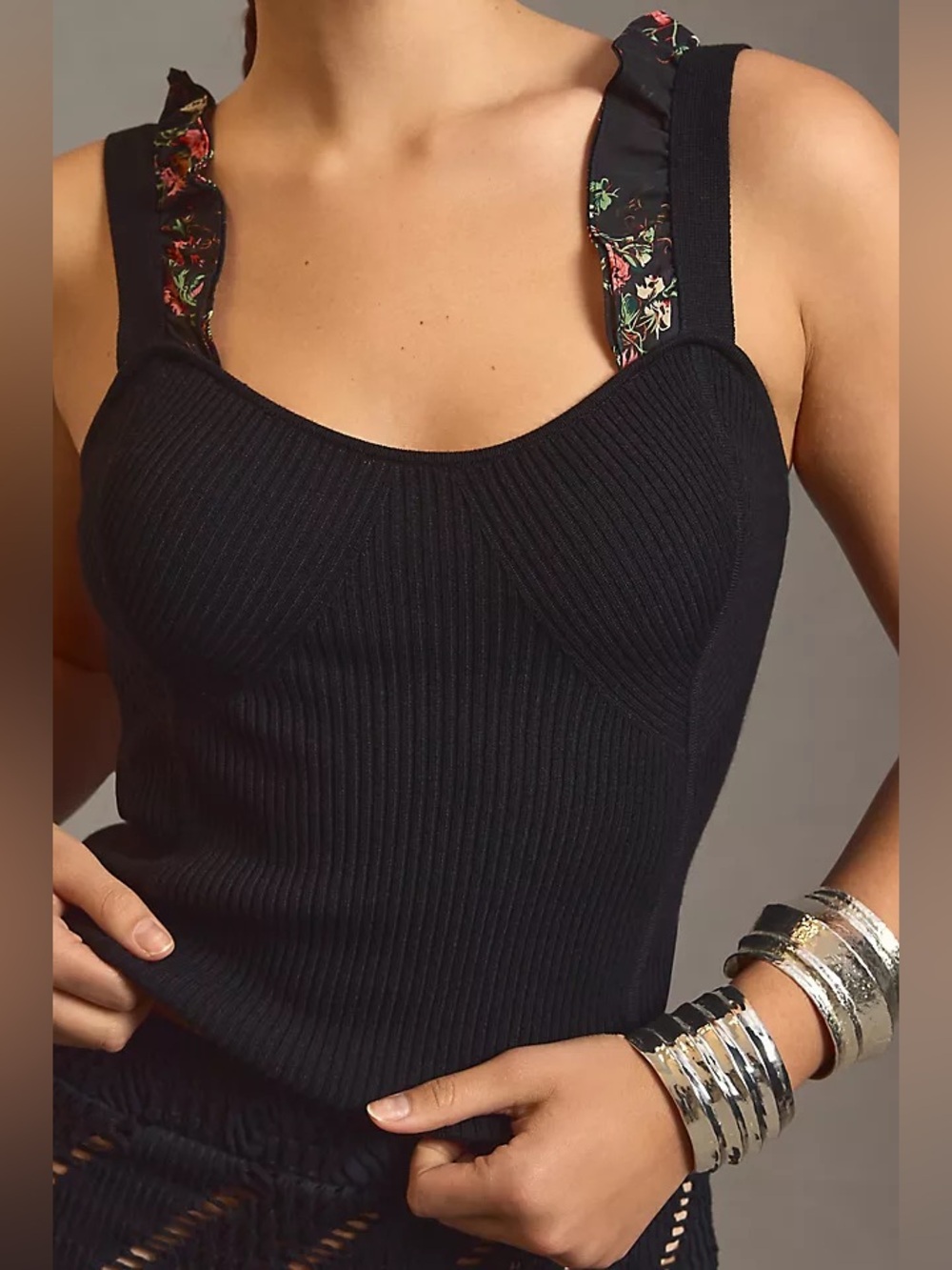 Anthropologie Maeve Ruffle Strap Sweater Tank